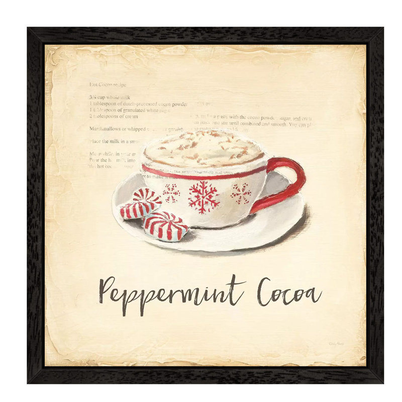 C'est Bon Bon Peppermint by Emily Adams - Floater Frame Print on Canvas, Black Framed