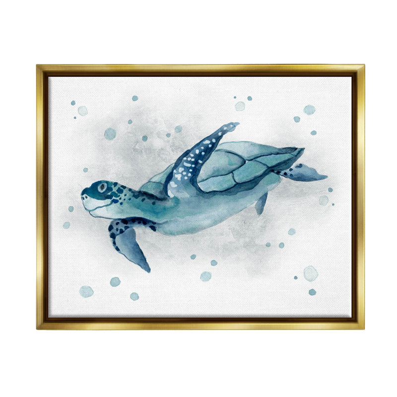 «Sea Life», art giclée par Janet Tava, H 25 po x l 31 po x P 1,7 po, Cadre flottant métallique doré