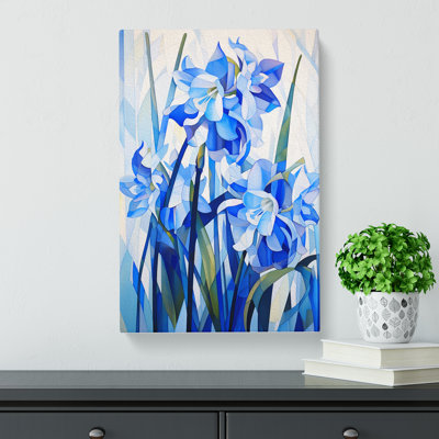 Bluebell Flower Cubism - Print