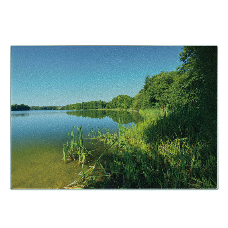 Planche à découper en verre trempé Ambesonne Lake Forest