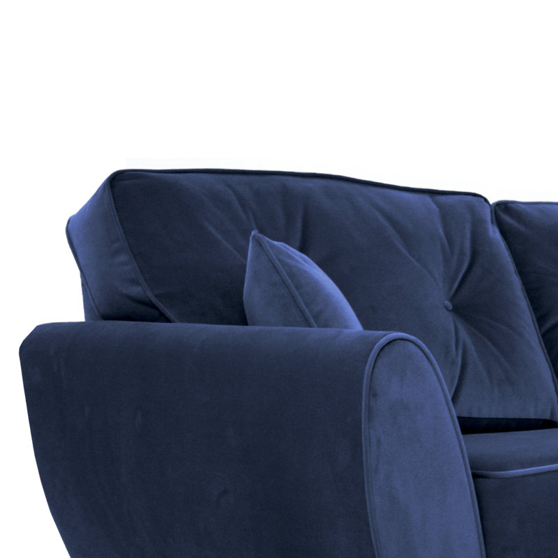 Rafe 3 Seater Velvet Sofa, Navy Velvet