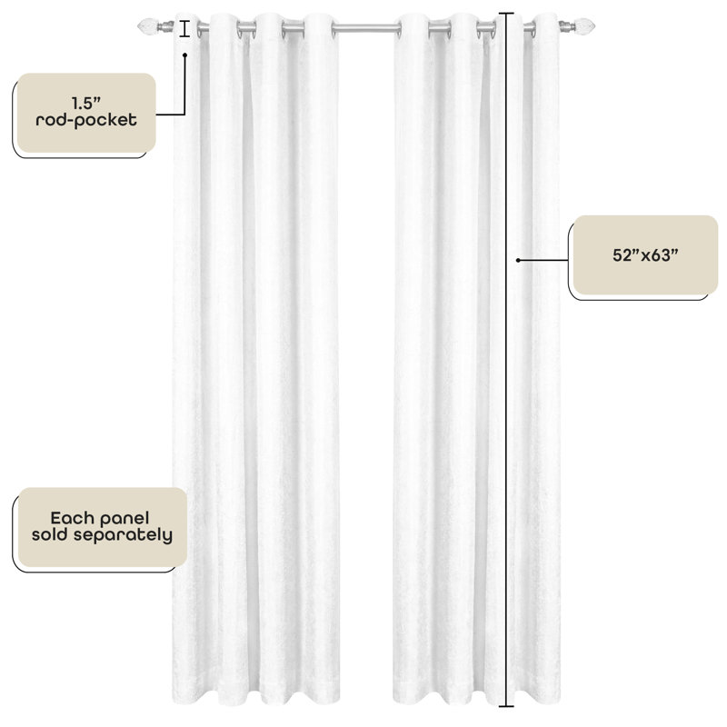 Panneau de rideau simple occultant et isolant uni Taylor, l 50 po x L 63 po