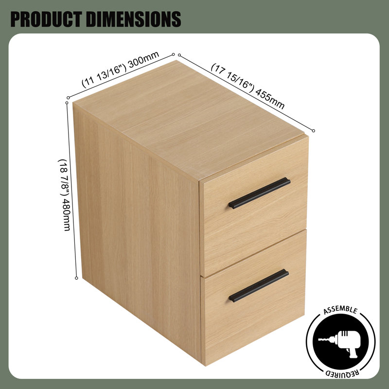 12 Inch Wall-Mounted Bathroom Storage Cabinet with 2 Drawers