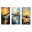 In Flight Plane Horizons - Ensemble de 3 impressions sur toile-65187406-65187404
