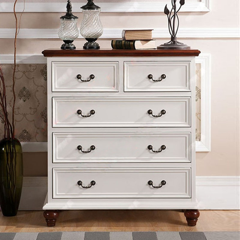 Commodes et commodes rectangulaires en bois massif brun, Brun