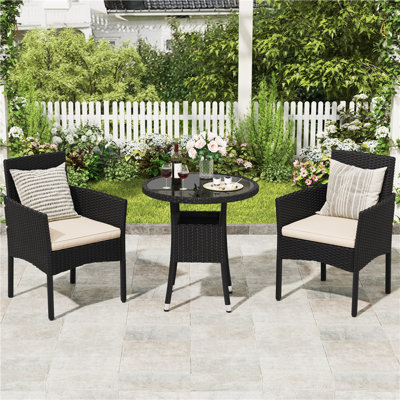 Outdoor Rattan Chairs and Side Table