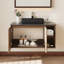 Meuble-lavabo flottant simple 30 po avec lavabo, meuble-lavabo mural avec vasque en pierre frittée noire, vasque en céramique, tablettes ouvertes et armoire-610633039-626462343