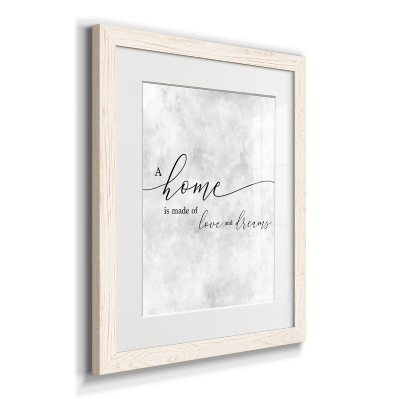 A Home - Cadre photo, impression d'art textuel sur papier, Blanc, H 20 po x l 17 po x P 1,5 po
