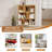 31.5" Bookcase Sideboard Storage Shelf 3-Shelf 8-Module with 4 Solid Wood Legs-191981091