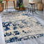Tapis abstrait bleu / beige-500650367