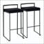 Tabouret de bar contemporain empilable en métal noir - ensemble de 2-134674210-134674219-134674222