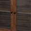 Grande armoire de cuisine autoportante en noyer de 63 po de largeur avec armoire, 4 portes, 4 tiroirs et tablette à micro-ondes-629881265