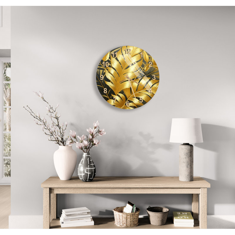 Horloge murale silencieuse Glam, Doré