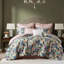 Édredon pour grand lit 8 pièces, floral numérique vif, rembourrage doux et coussins décoratifs 8 pièces, support en microfibre toutes saisons, Bartack, certification