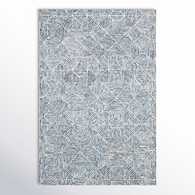 Linsly Handmade Blue/Ivory Rug