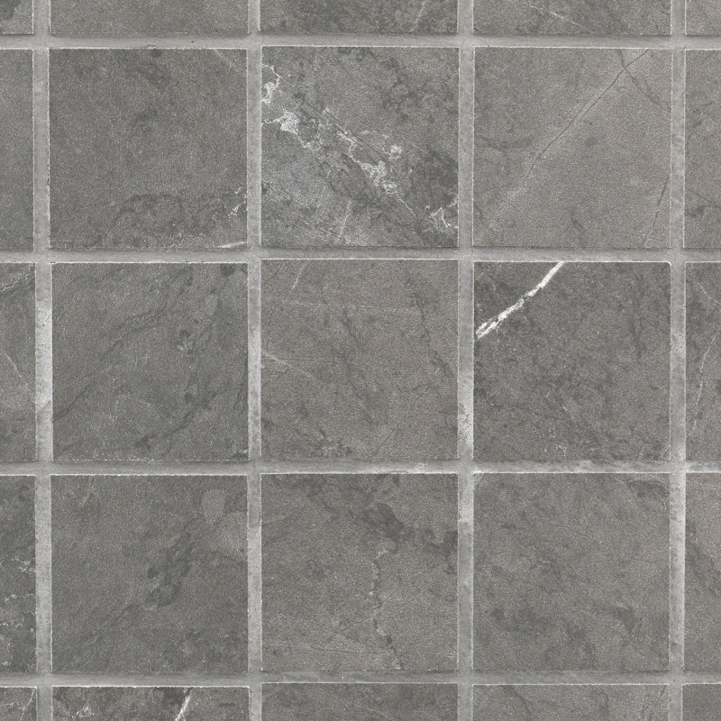 Marmo 2" x 2" Porcelain Grid Mosaic Wall & Floor Tile, Dark Gray