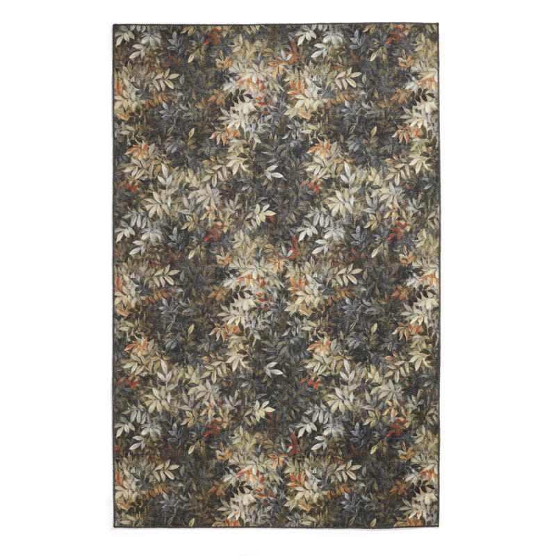 Clarke & Clarke Floral Digitally Printed 152cm X 230cm Area Rug, Dark Green, Rectangle 152 x 230 cm