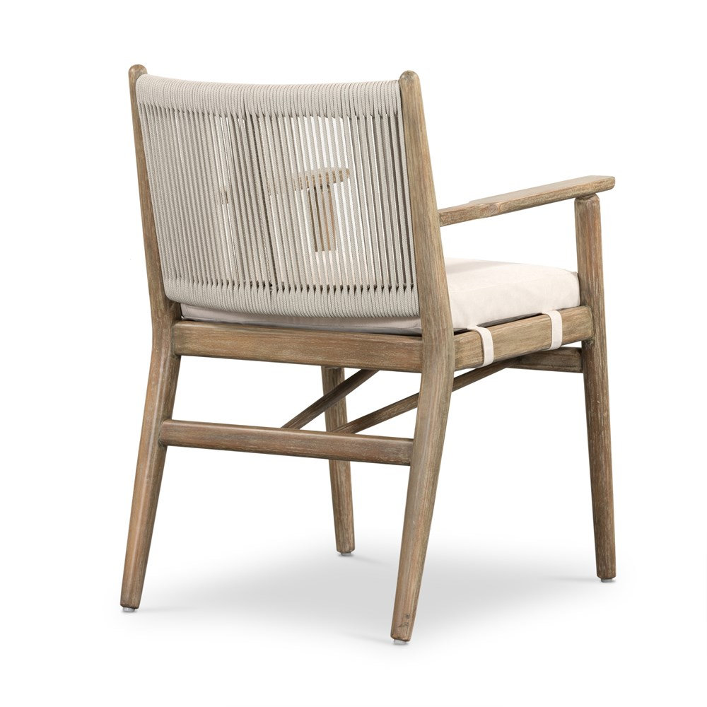 Baltzer Eucalyptus Patio Armchair, Natural Frame/Lakin Oat Cushion