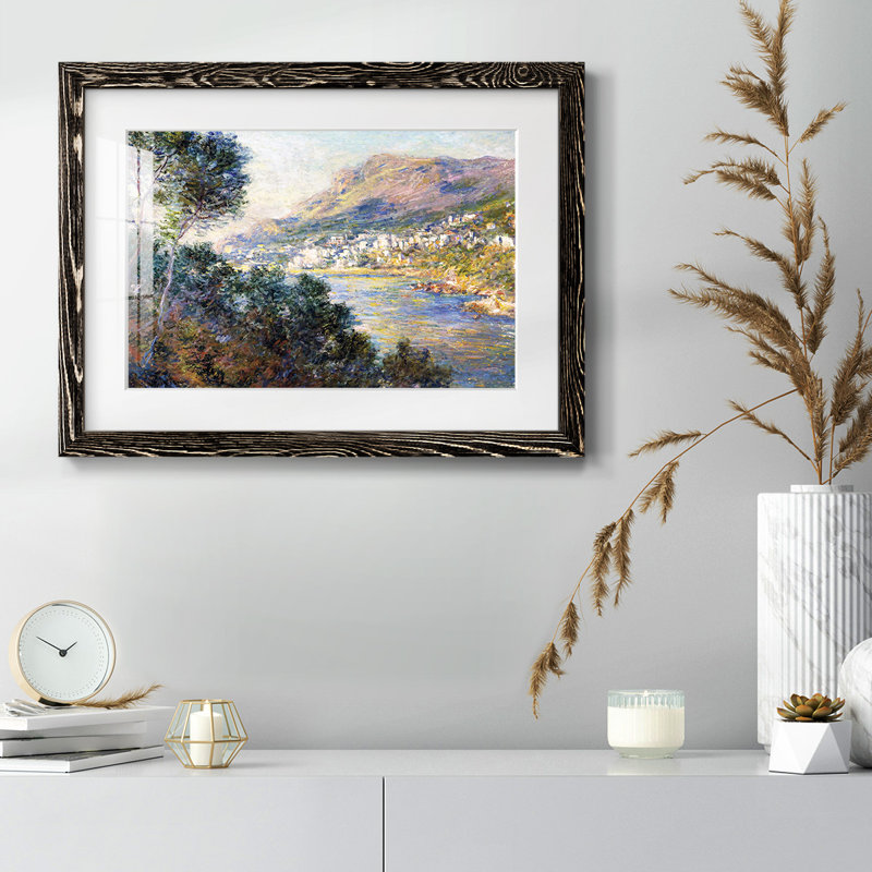 Monte Carlo Seen From Roquebrune, 1884 Framed On Paper Print, Noir, H 22 po x l 32 po x P 1,5 po
