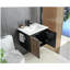 Compartiment de rangement mural pour meuble-lavabo pour salle de bain Goodyo avec porte-serviettes noir, noir et noyer-1290466291