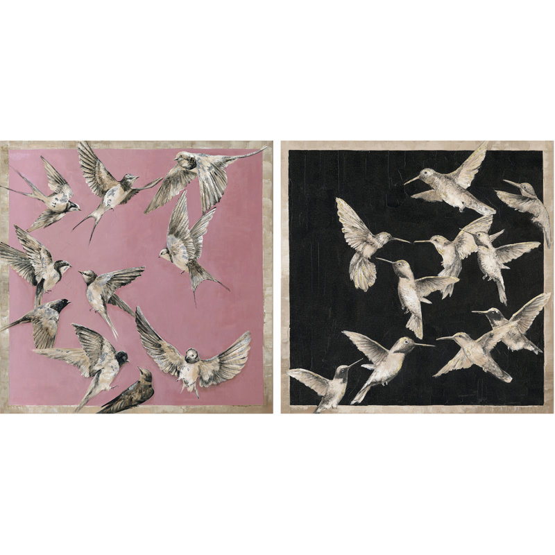 Birds - 2 Piece Wrapped Canvas Painting