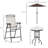 4 Piece Outdoor Patio Dining Furniture By - Beige. Includes 2 Foldable Chairs, Adjustable Angle Umbrella, Wave Textured Glass Table. For Patio, Poolside, Garden. Steel Construction Pieces. Folding
