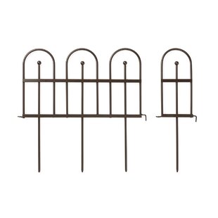 Plow & Hearth Montebello Iron Gunmetal Garden Fencing with Ground Stakes