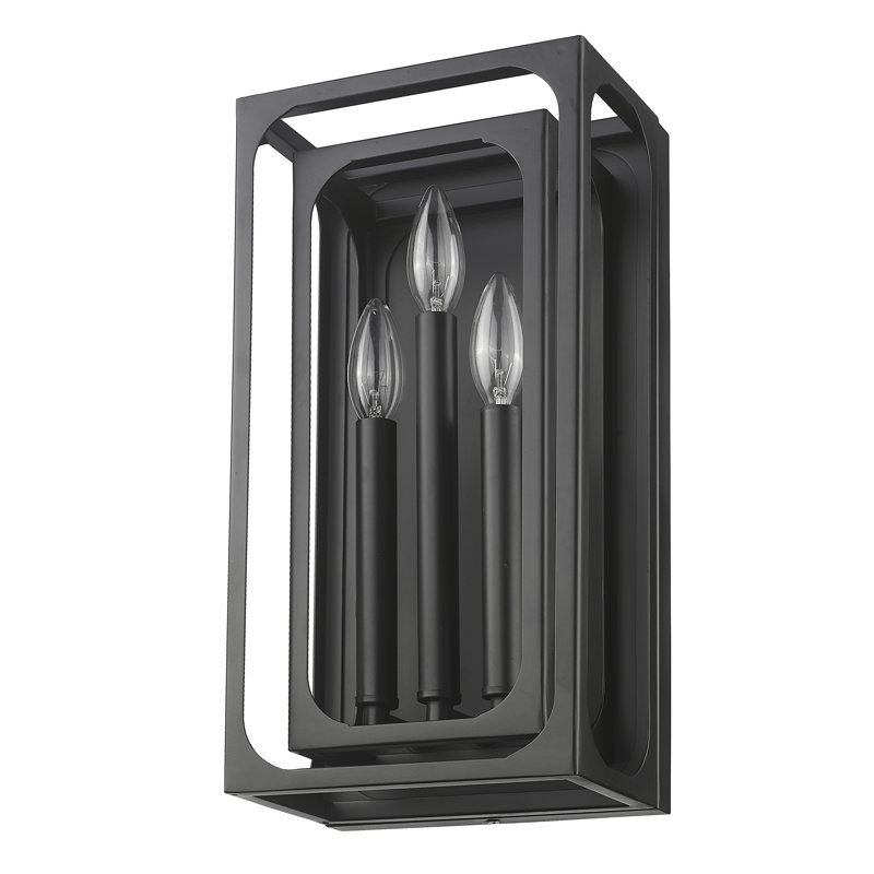 Piranavan Steel Candle Wall Light, Matte Black