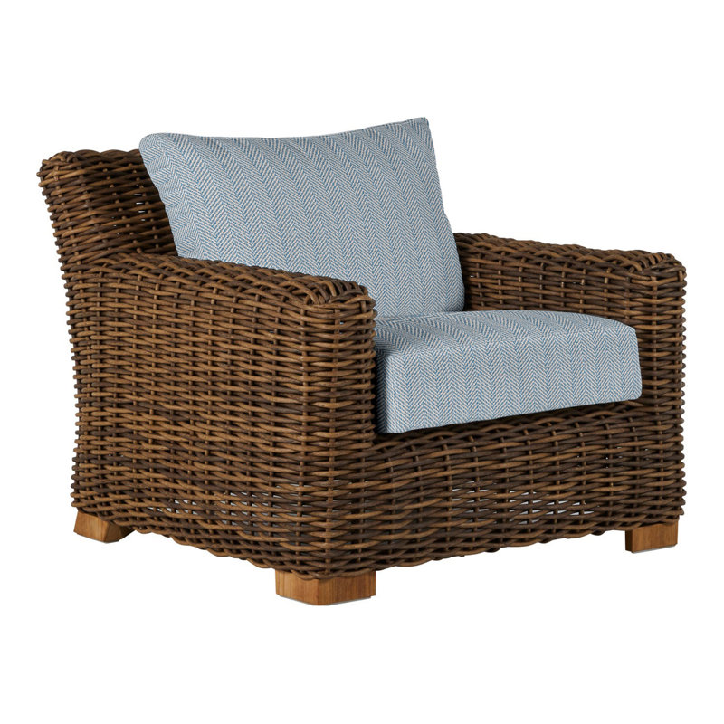 Montauk Patio Chair with Cushions, No Welt, Perigold Poros Sky, Dream