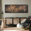 "Golden Fireworks Over Over Water Antique Retro Artwork"-111665611-111665612