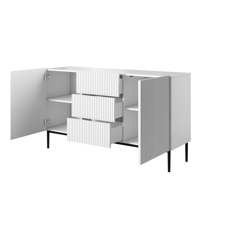 Amhad NICOLE CHEST OF DRAWERS 150 2D3SZ, White/Black