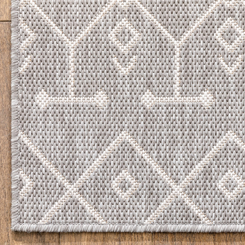 Tapis intérieur / extérieur Marshanna Nord, Gris clair, Rectangle 2 pi 3 po x 3 pi 11 po