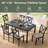 Deral 6 - Person Farmhouse Rectangular Solid Wood Dining Set, Gray/Black-1431796533-1439732405