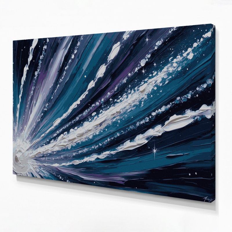 Art mural sur toile bleu, H 12 po x l 18 po