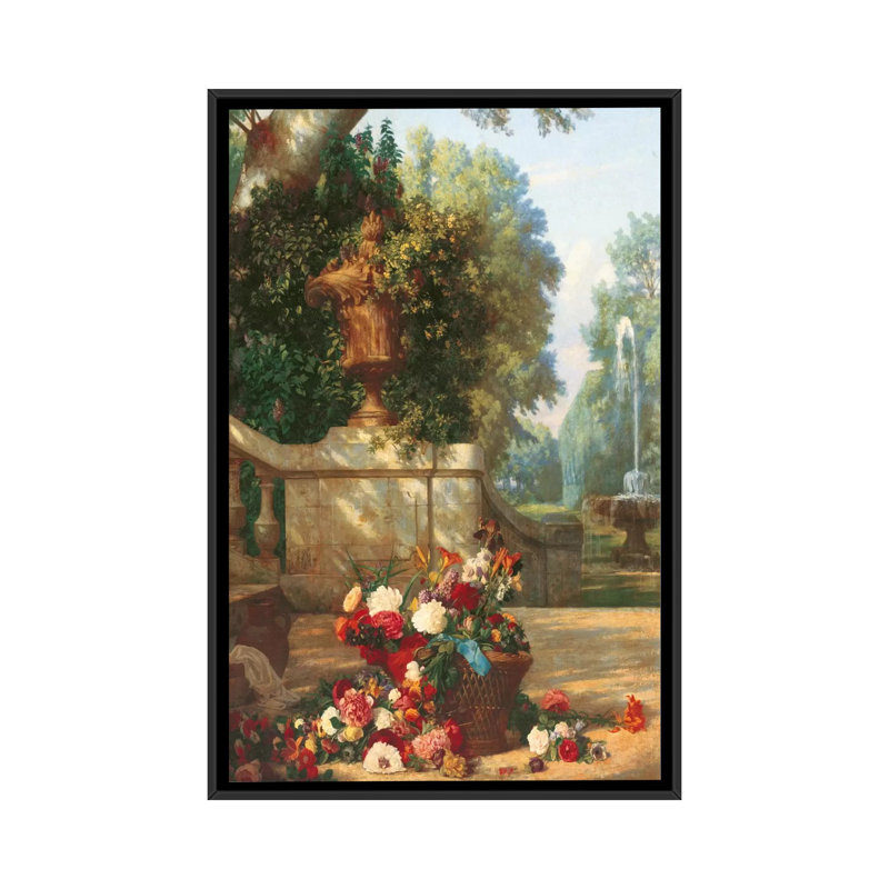 "panneau décor© coratif a le corveil" par charles dugasseau, reproduction d’impression sur toile tendue, Toile encadrée noire
