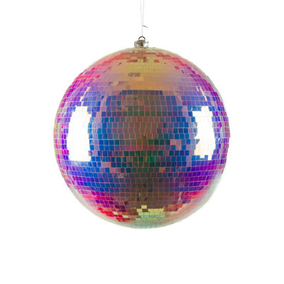 Iridescent Rainbow Mirror Disco Bulb Ornament