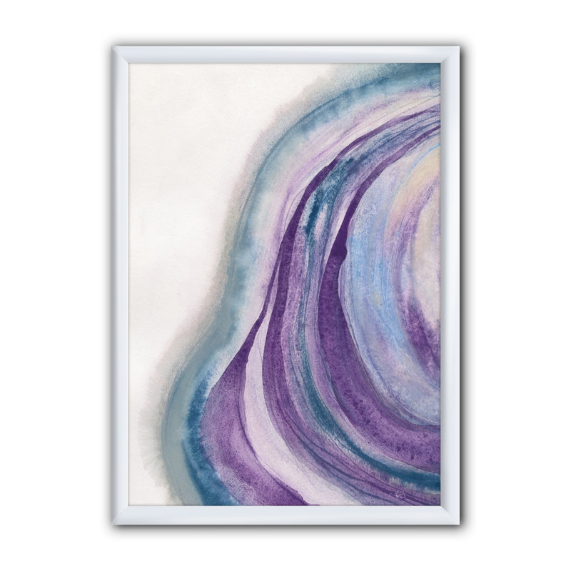 « aquarelle geode ii »-reproduction d’image sur toile, Cadre blanc, H 20 po x l 12 po x P 1po