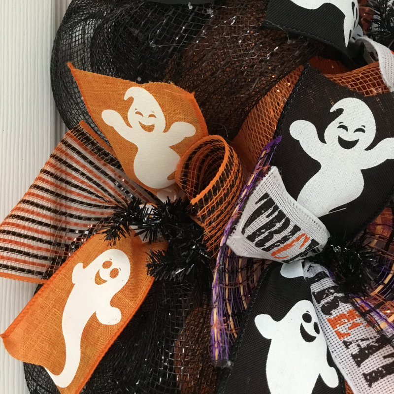 Couronne d'Halloween Boo avec des fantômes