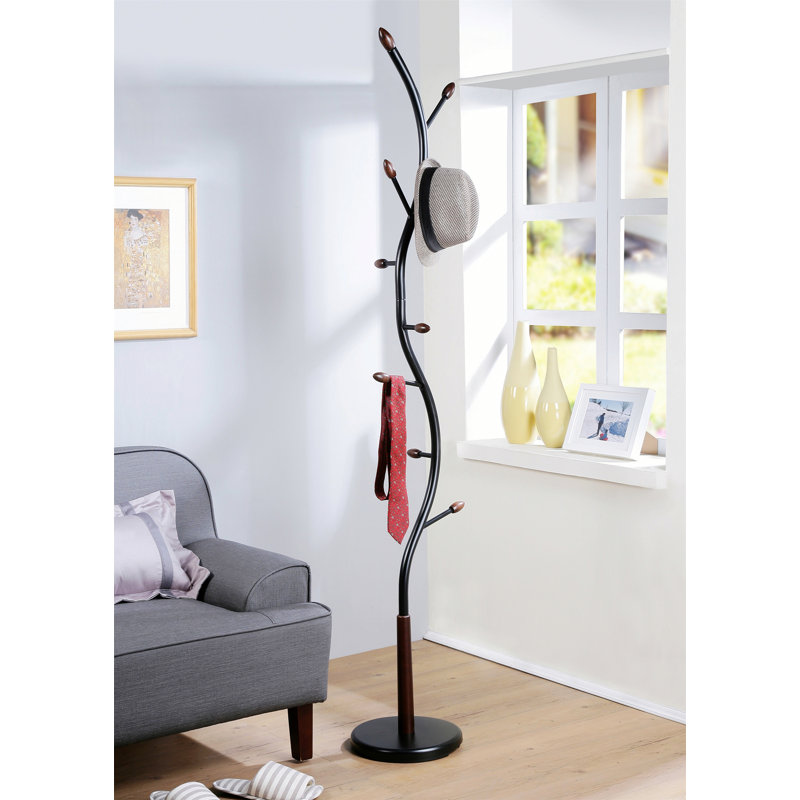 Freestanding Metal Coat Rack with 9 Hooks