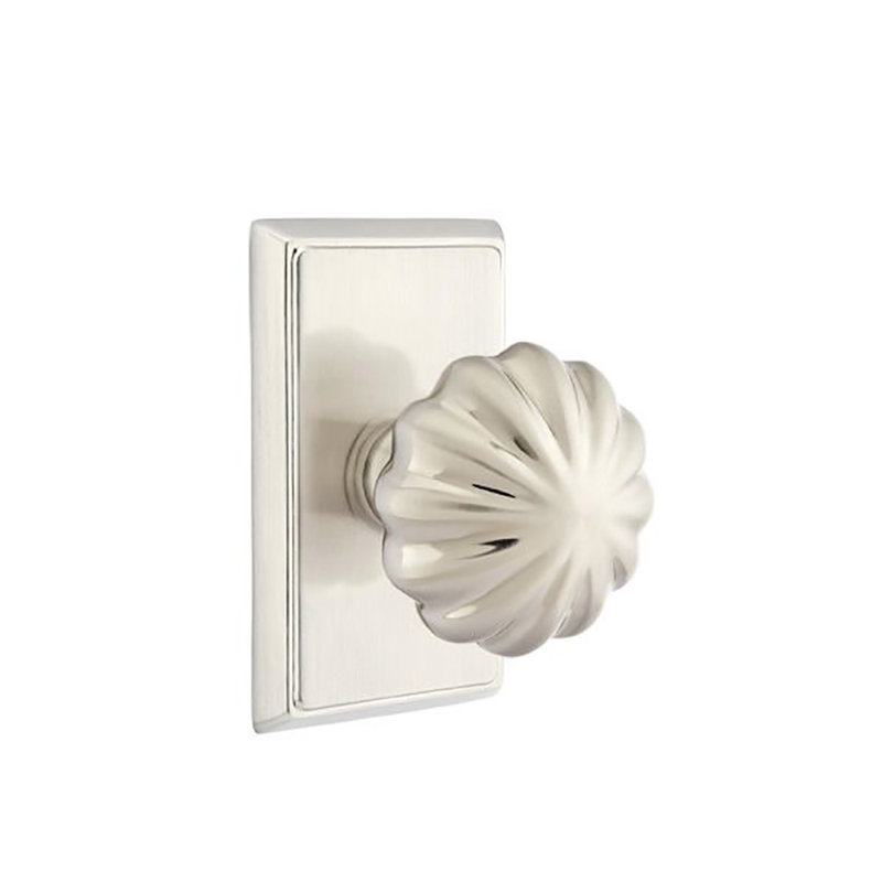 Ensemble de boutons d'intimité avec rosette et bouton Melon Emtek, Nickel satiné