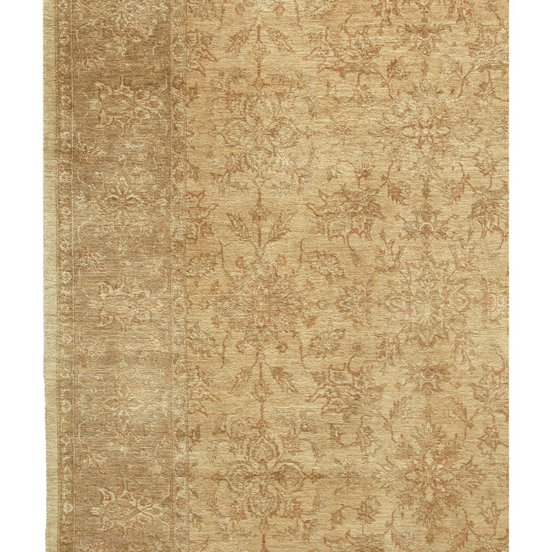 Wool Oriental Area Rug in Beige, Rectangle 12' x 15'