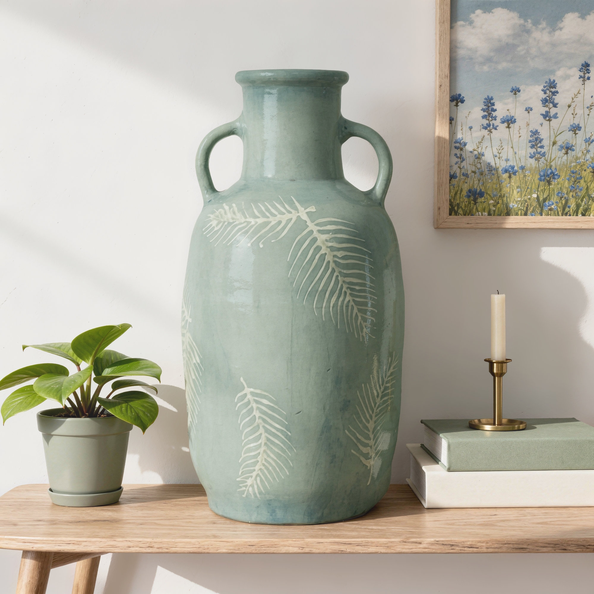 Ambrielle 24'' Handmade Stoneware Table Vase