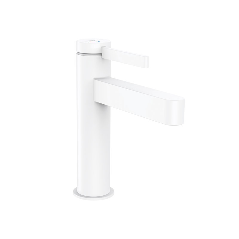Robinet de lavabo monotrou 110 avec drain escamotable hansgrohe Finoris, 1,2 gal / min, Blanc mat