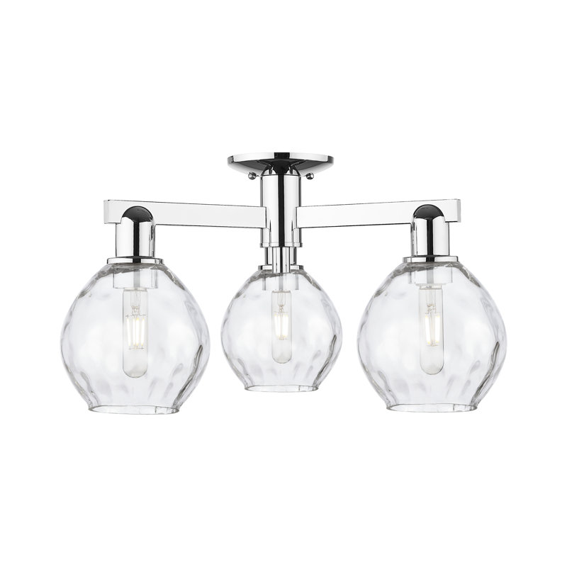 Plafonnier semi-encastré 3 lumières Arcadia - Dexter, Chrome poli