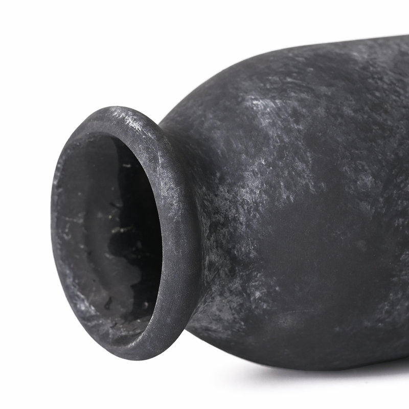 Ensemble de vases en céramique rustique 6,1 à 7,9 pouces 2 pièces, Noir, noir, noir, noir