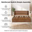 Pine Wood Murphy Cabinet Bed with Built-In USB/AC Charging Station, Geometric Panel Design & 3-Compartment Rolling Drawer – Space-Saving Wall Bed for Compact Living-1387115435