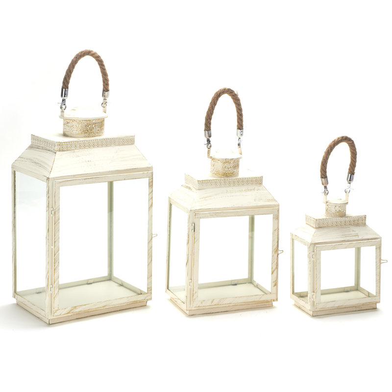 Ensemble de lanternes en métal 3 pièces
