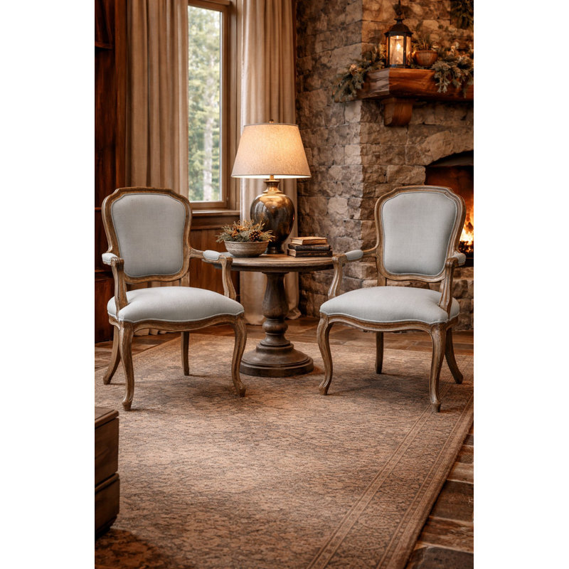 Farmhouse Arm Linen Chair