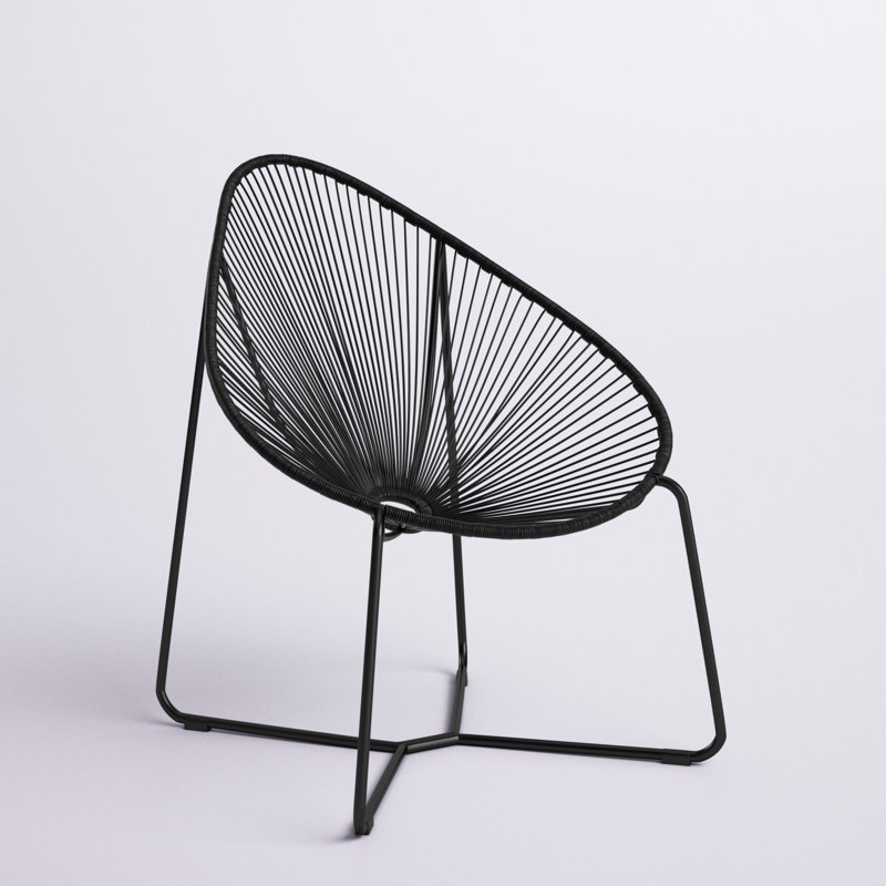 Chaise de patio avec coussins Champlost, Noir