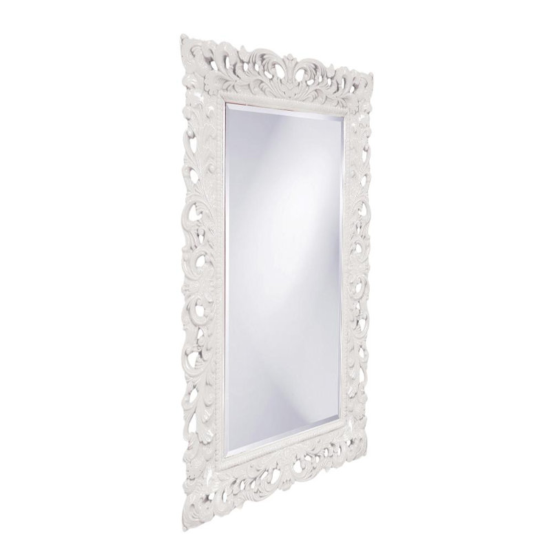Luise Ornate Beveled Framed Accent Mirror, White